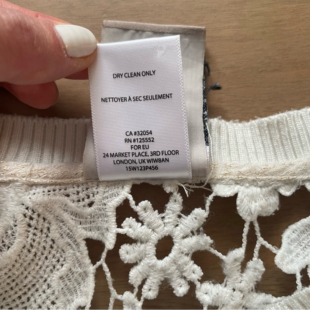 Anthropologie Dolan White Lace Blouse - Picture 8 of 11